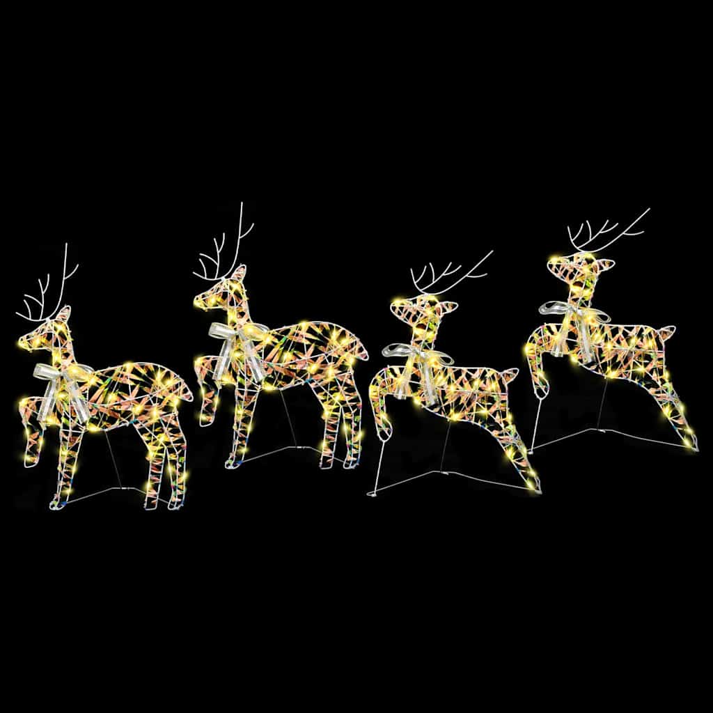 LED Reindeers 4 pcs 80 LEDs Multicoulur 44 x 18 x 65.5 cm PET