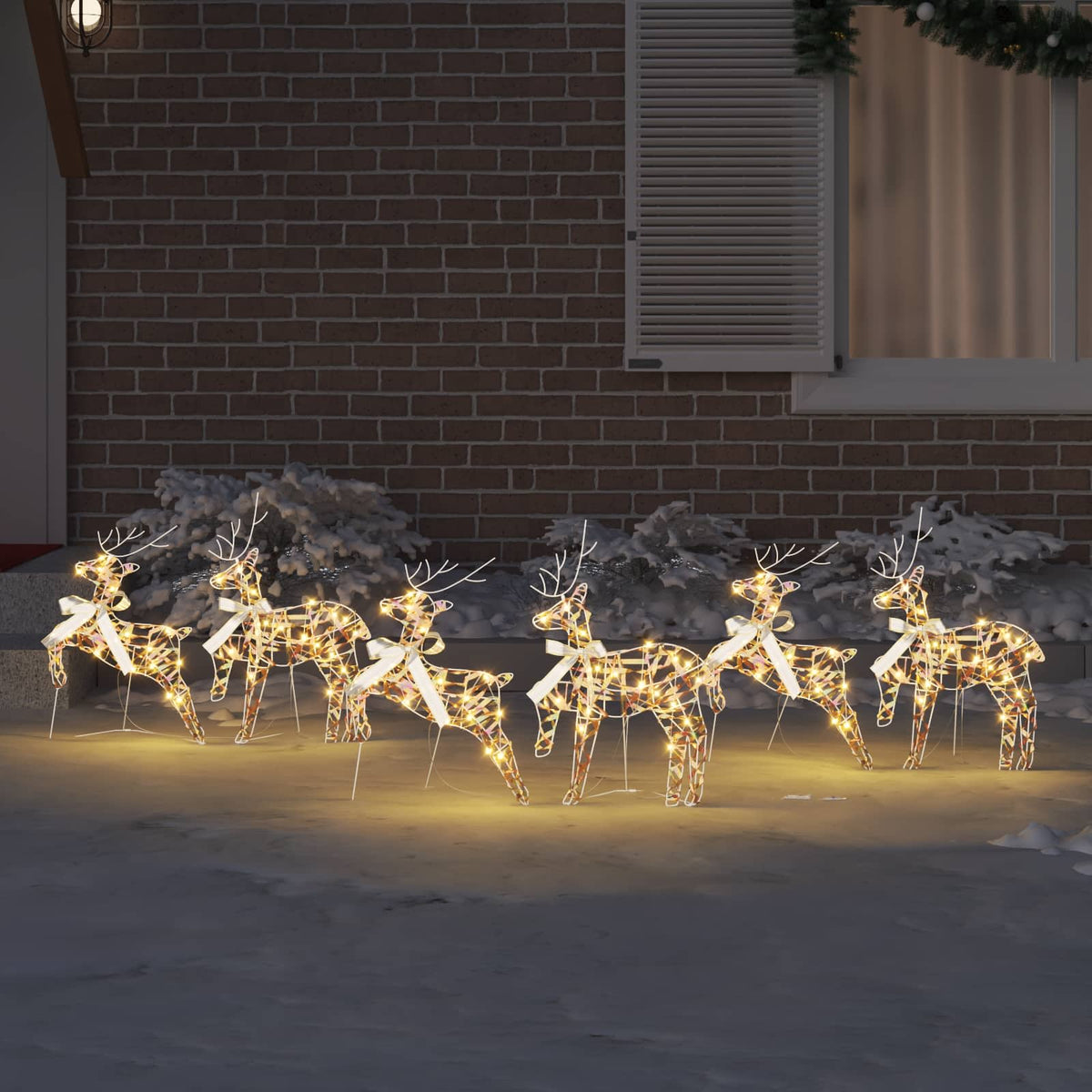 LED Reindeers 6 pcs 180 LEDs Multicoulur 44 x 18 x 65.5 cm PET