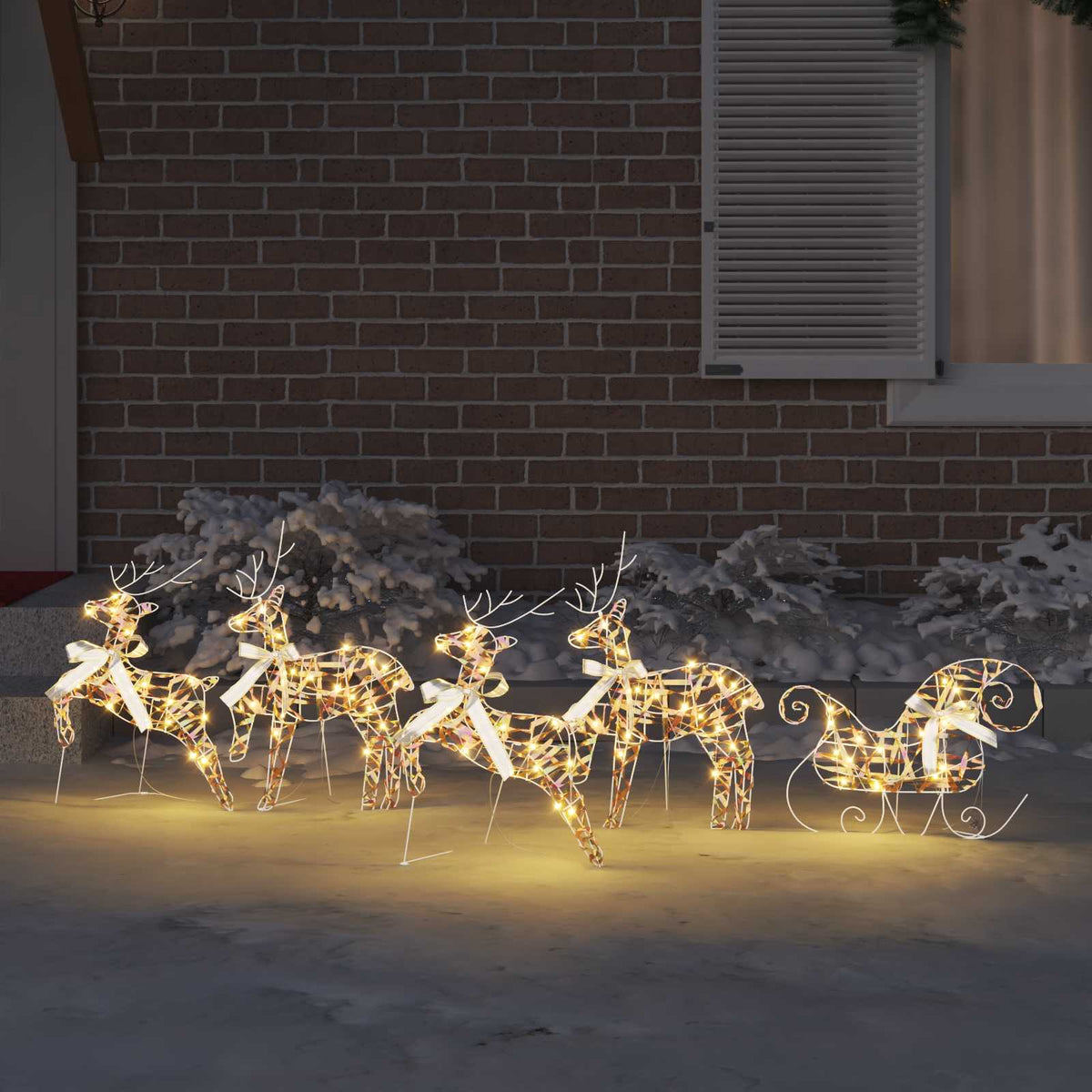 LED Reindeers 5 pcs 40 LEDs Multicoulur 42 x 15 x 64 cm PET