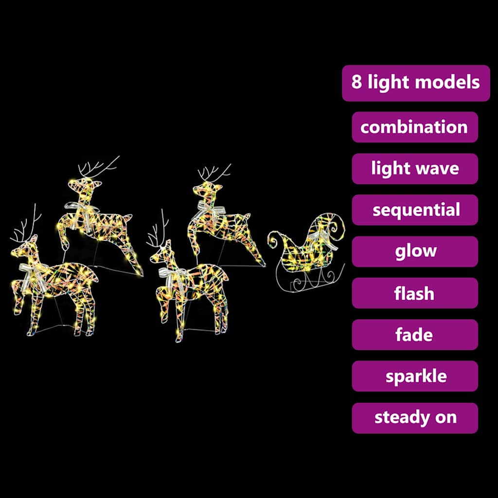 LED Reindeers 5 pcs 40 LEDs Multicoulur 42 x 15 x 64 cm PET