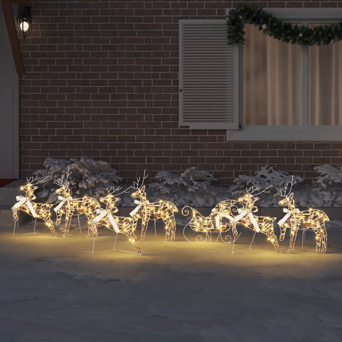 LED Reindeers 7 pcs 40 LEDs Multicoulur 42 x 15 x 64 cm PET