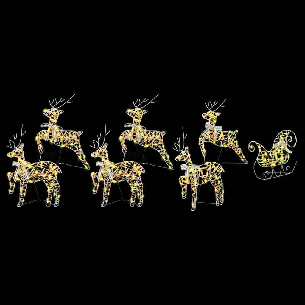 LED Reindeers 7 pcs 40 LEDs Multicoulur 42 x 15 x 64 cm PET