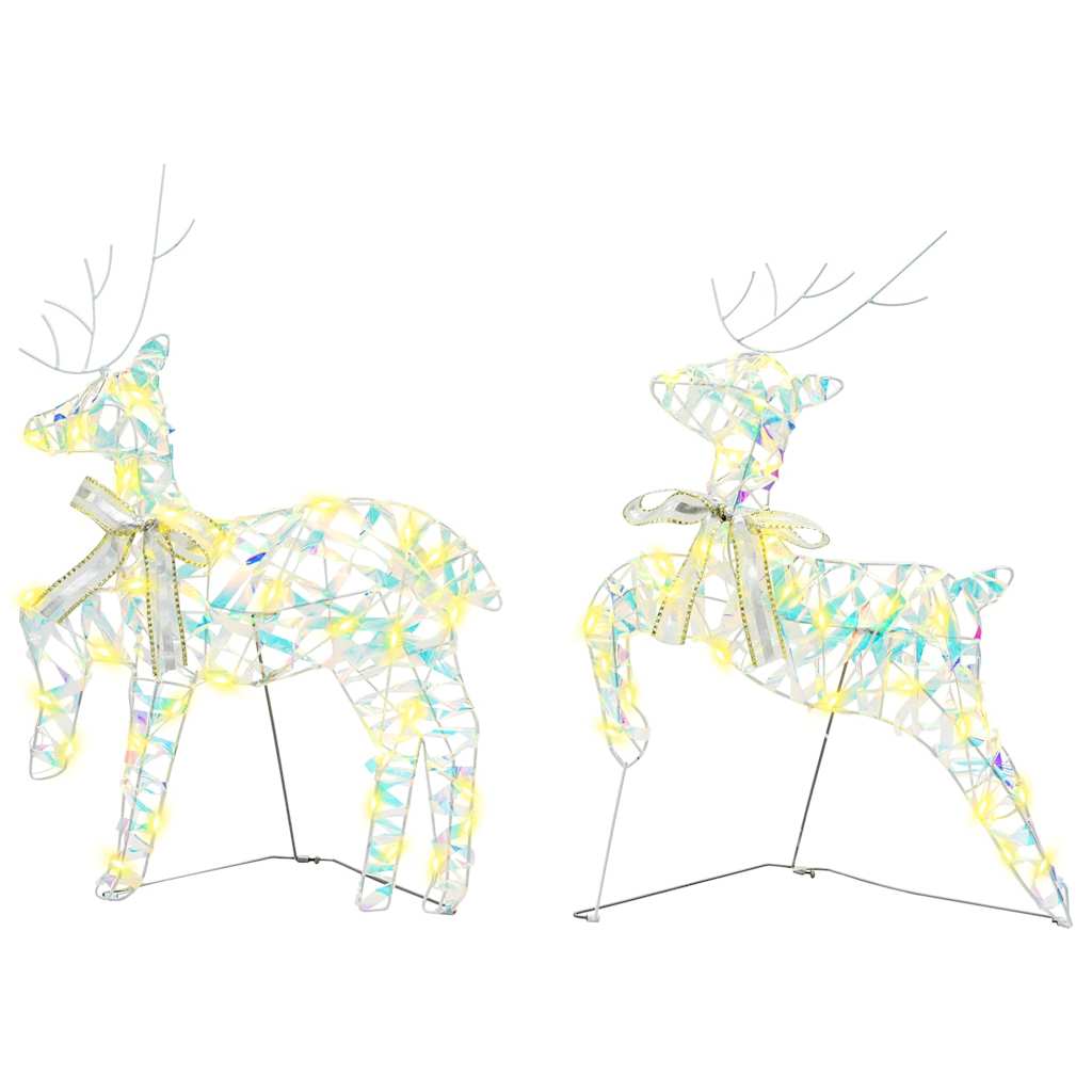 LED Reindeers 7 pcs 40 LEDs Multicoulur 42 x 15 x 64 cm PET
