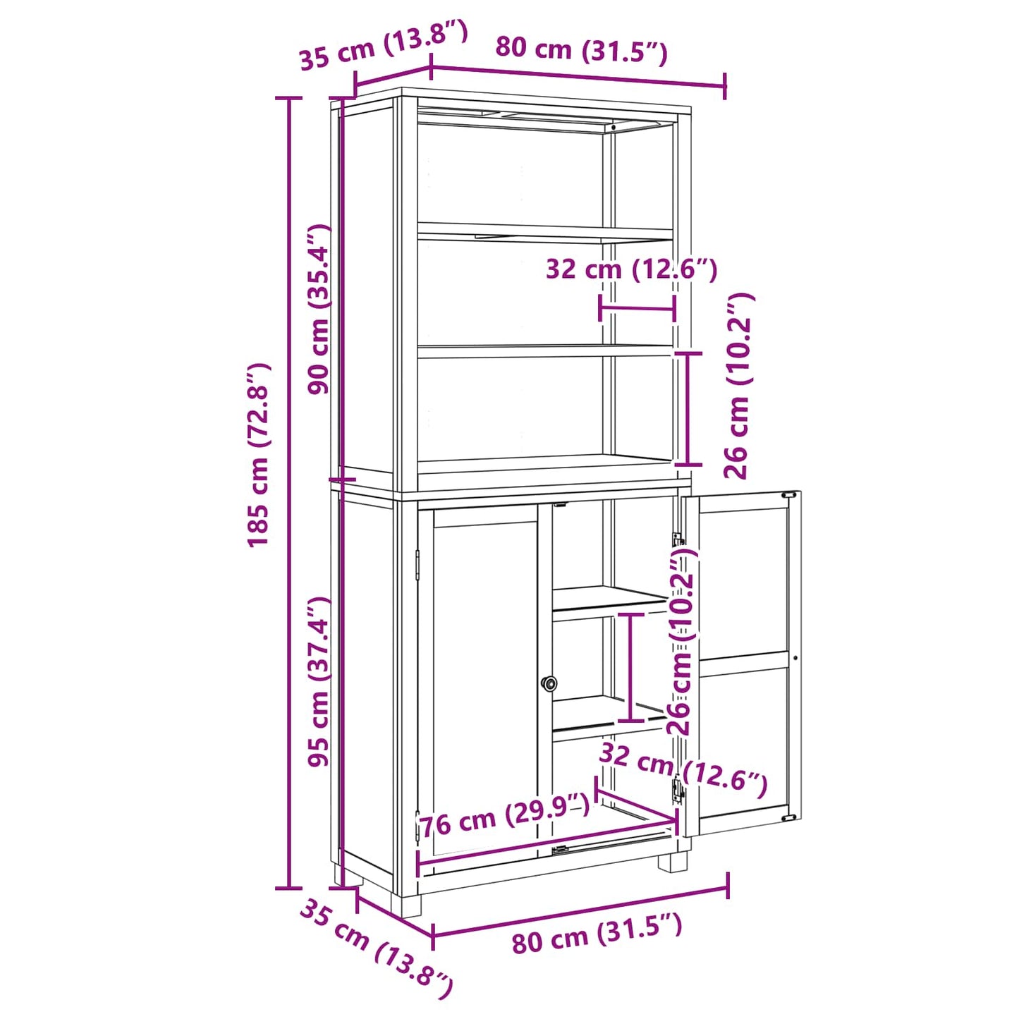 Storage Furniture Set with Storage Brown Engineered wood