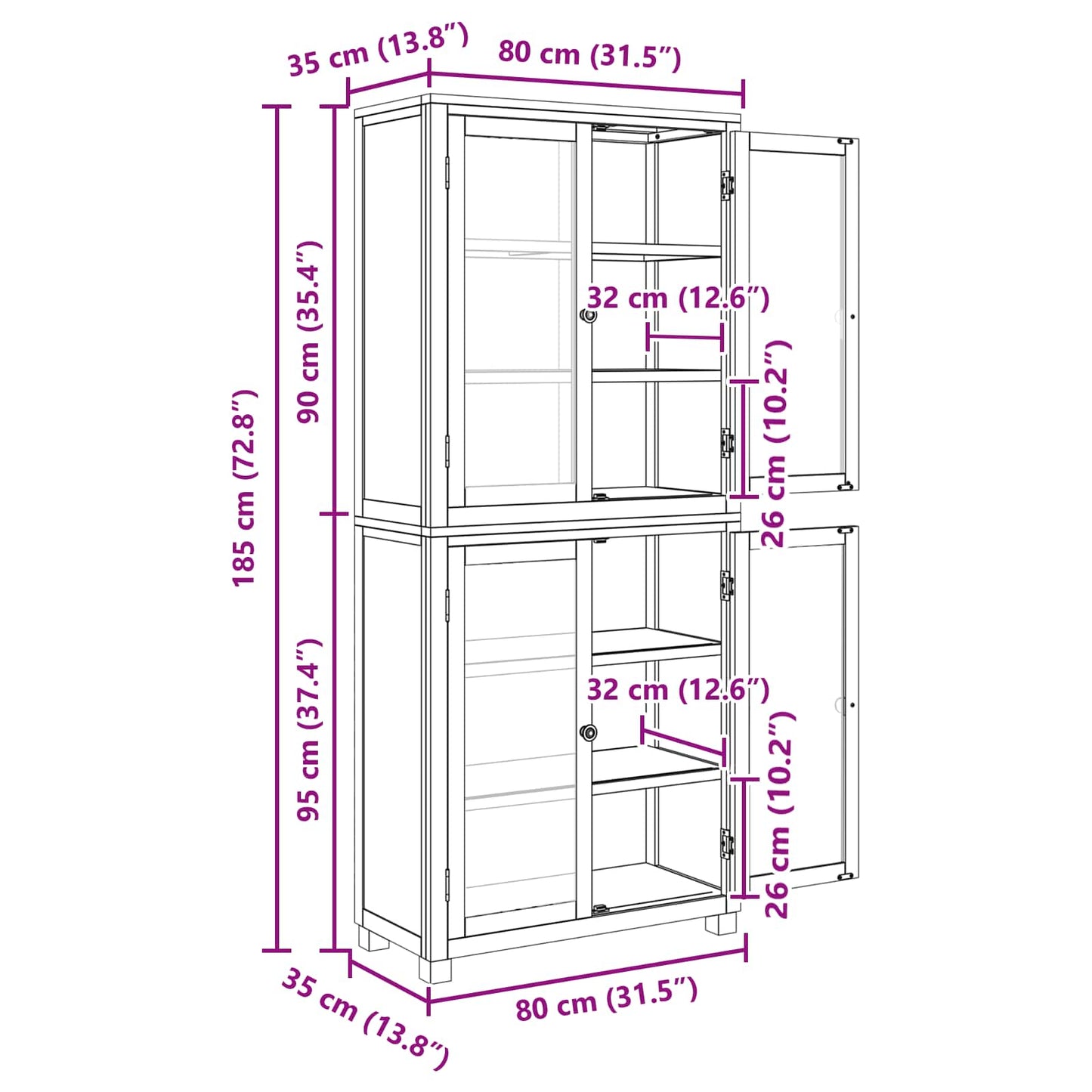 Storage Furniture Set with Storage Brown Engineered wood
