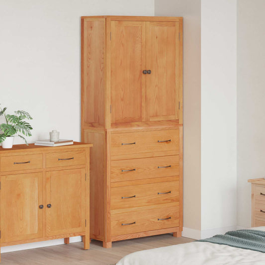 Storage Furniture Set with Shelf 2 pcs Natural 80 x 35 x 185 cm