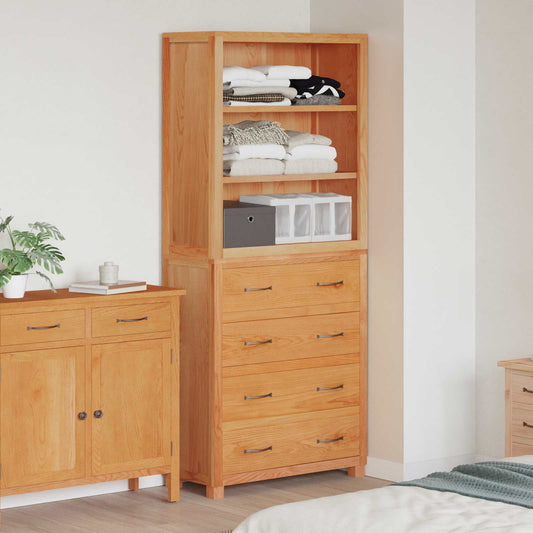 Storage Furniture Set with Shelf 2 pcs Natural 80 x 35 x 185 cm