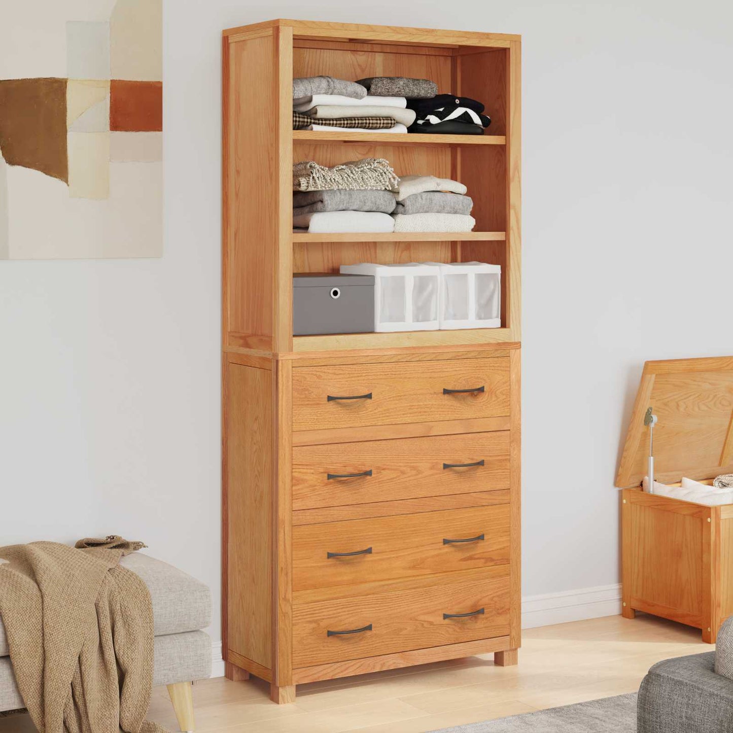 Storage Furniture Set with Drawer Brown Engineered wood
