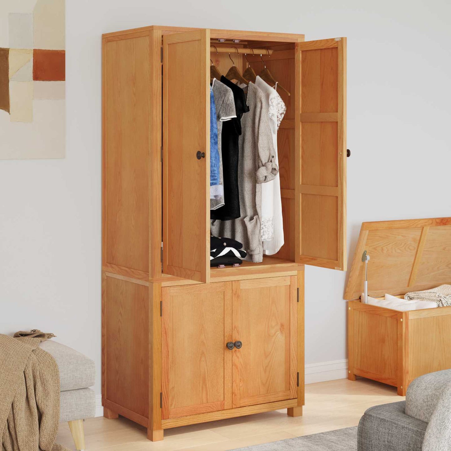 Storage Furniture Set with Storage Brown Engineered wood