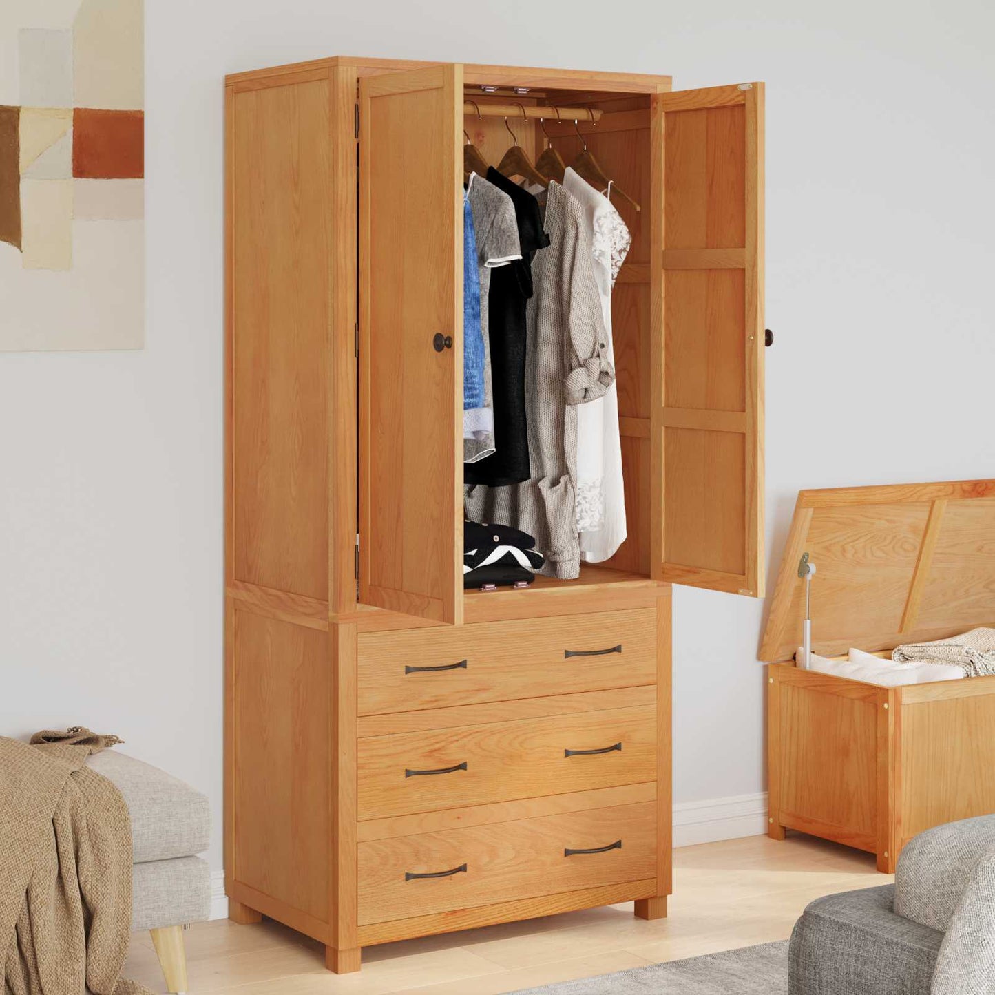 Storage Furniture Set with Drawer Brown Engineered wood
