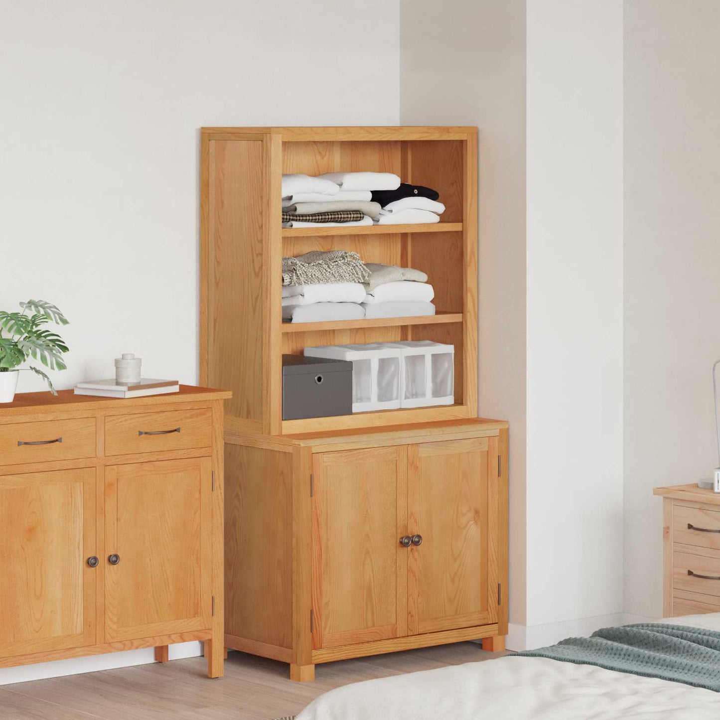 Storage Furniture Set with Storage Brown Engineered wood