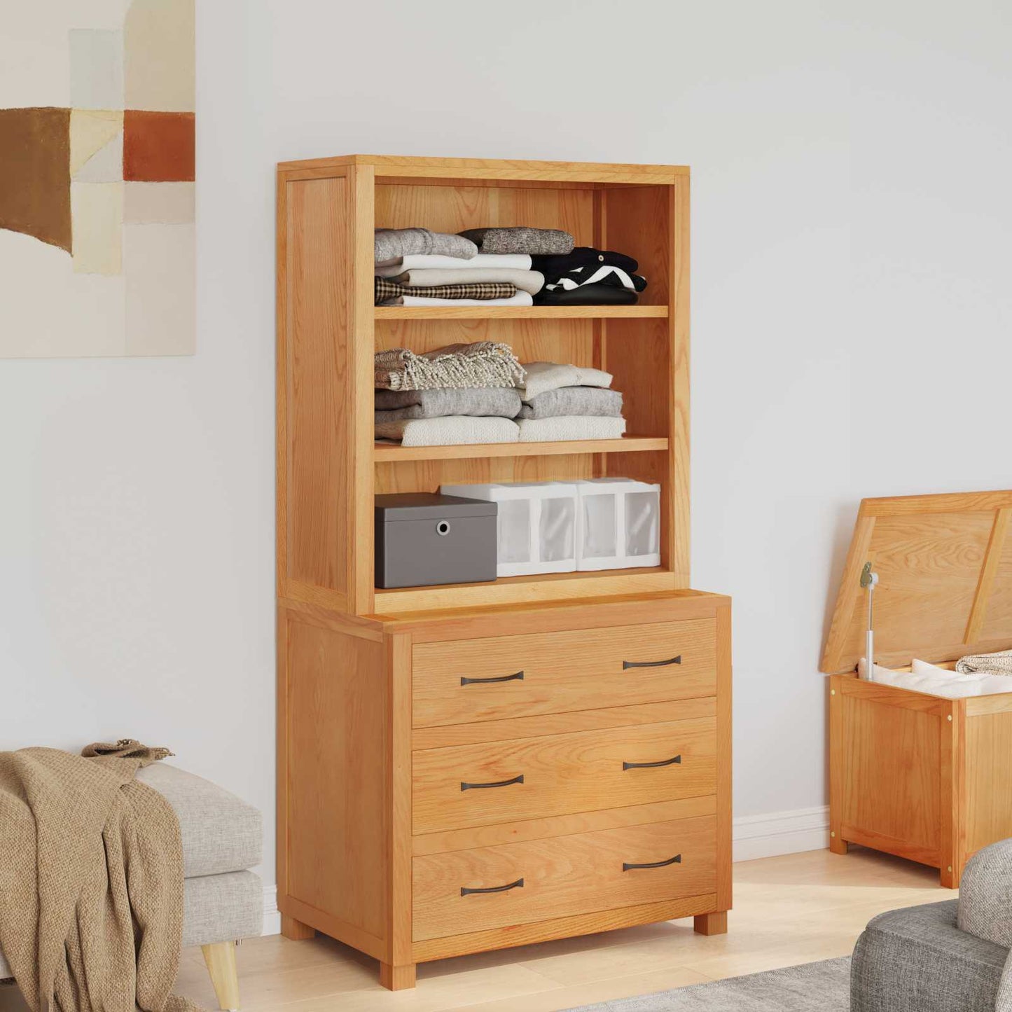 Storage Furniture Set with Drawer Brown Engineered wood