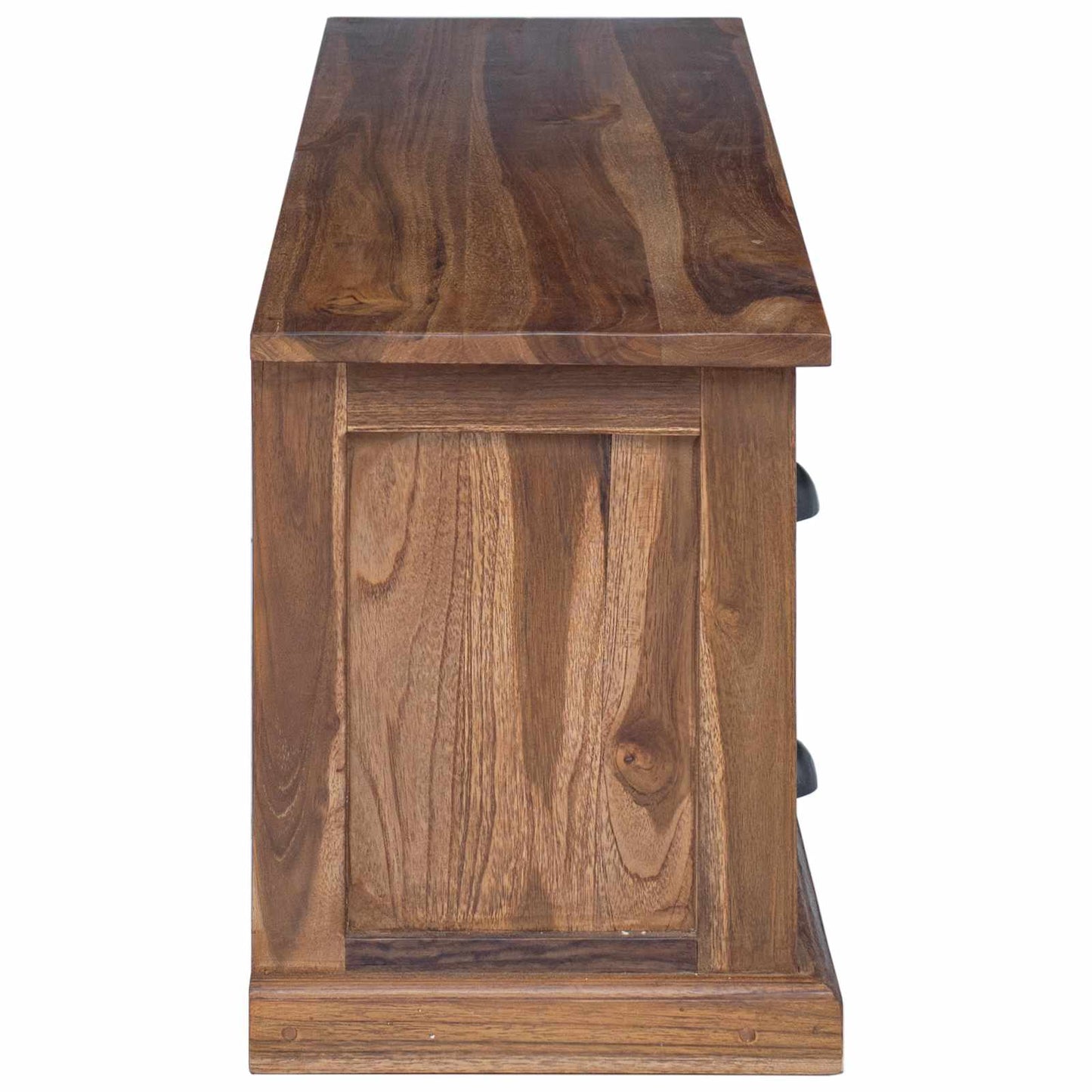 TV Stand with Drawer Natural 110 x 30 x 40 cm Solid Teak Wood