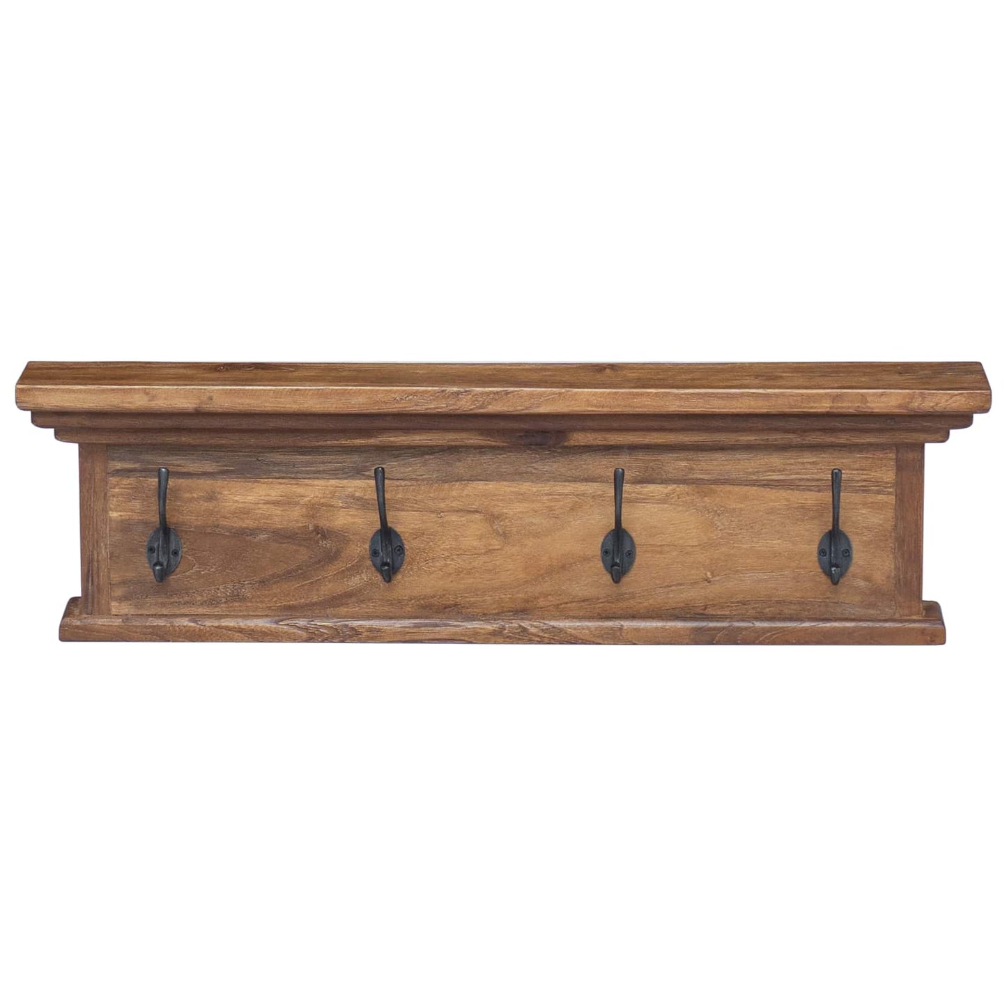 Wall Mounted Coat Rack Natural 70 x 10 x 20 cm Solid Teak Wood