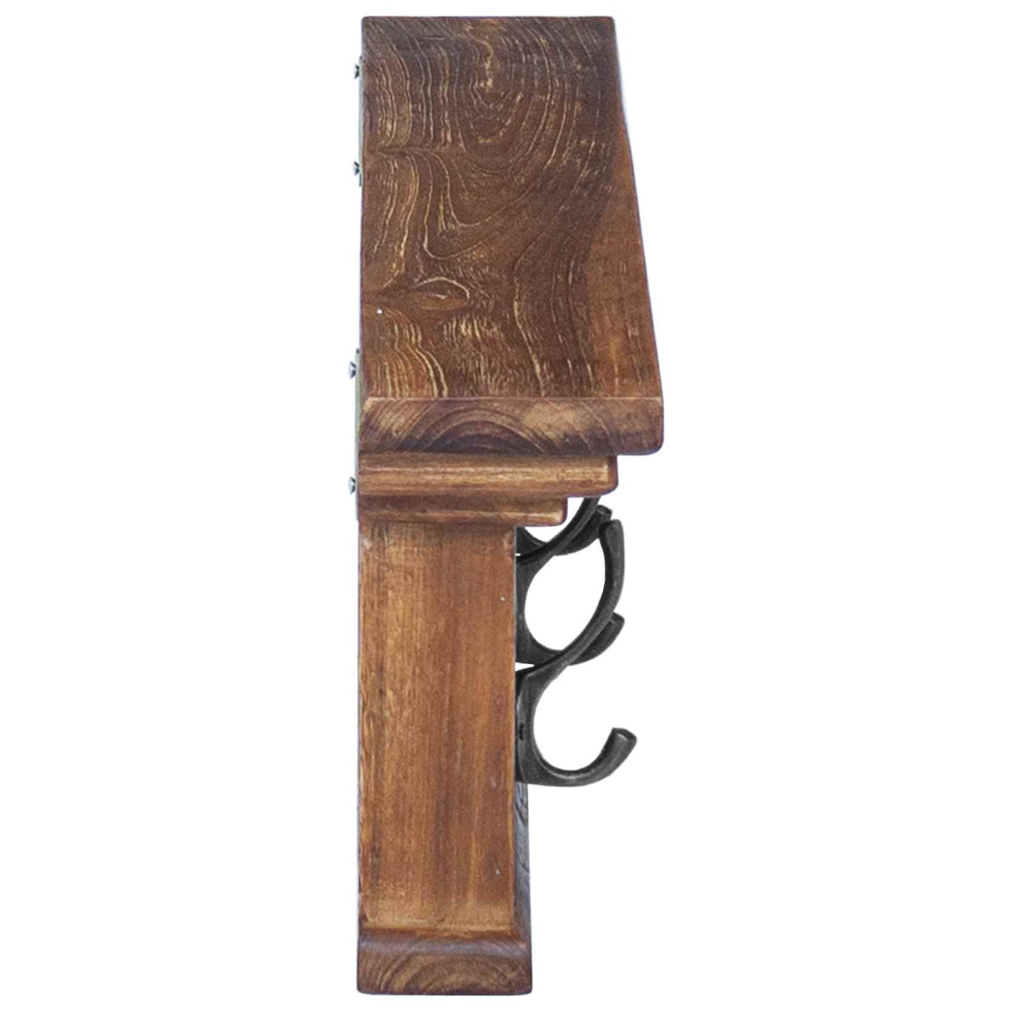 Wall Mounted Coat Rack Natural 70 x 10 x 20 cm Solid Teak Wood