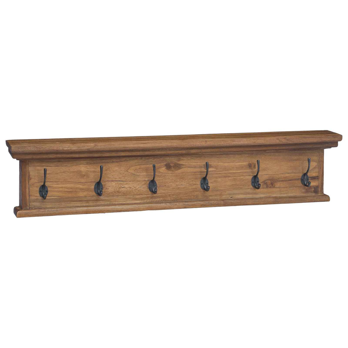 Wall Mounted Coat Rack Natural 100 x 10 x 20 cm Solid Teak Wood