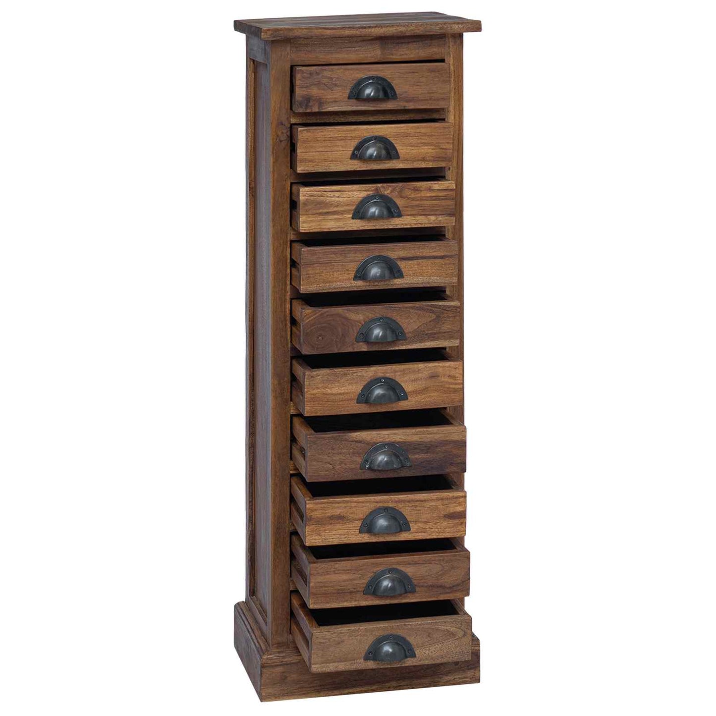Chest of Drawers Natural 35 x 30 x 110 cm Solid Teak Wood