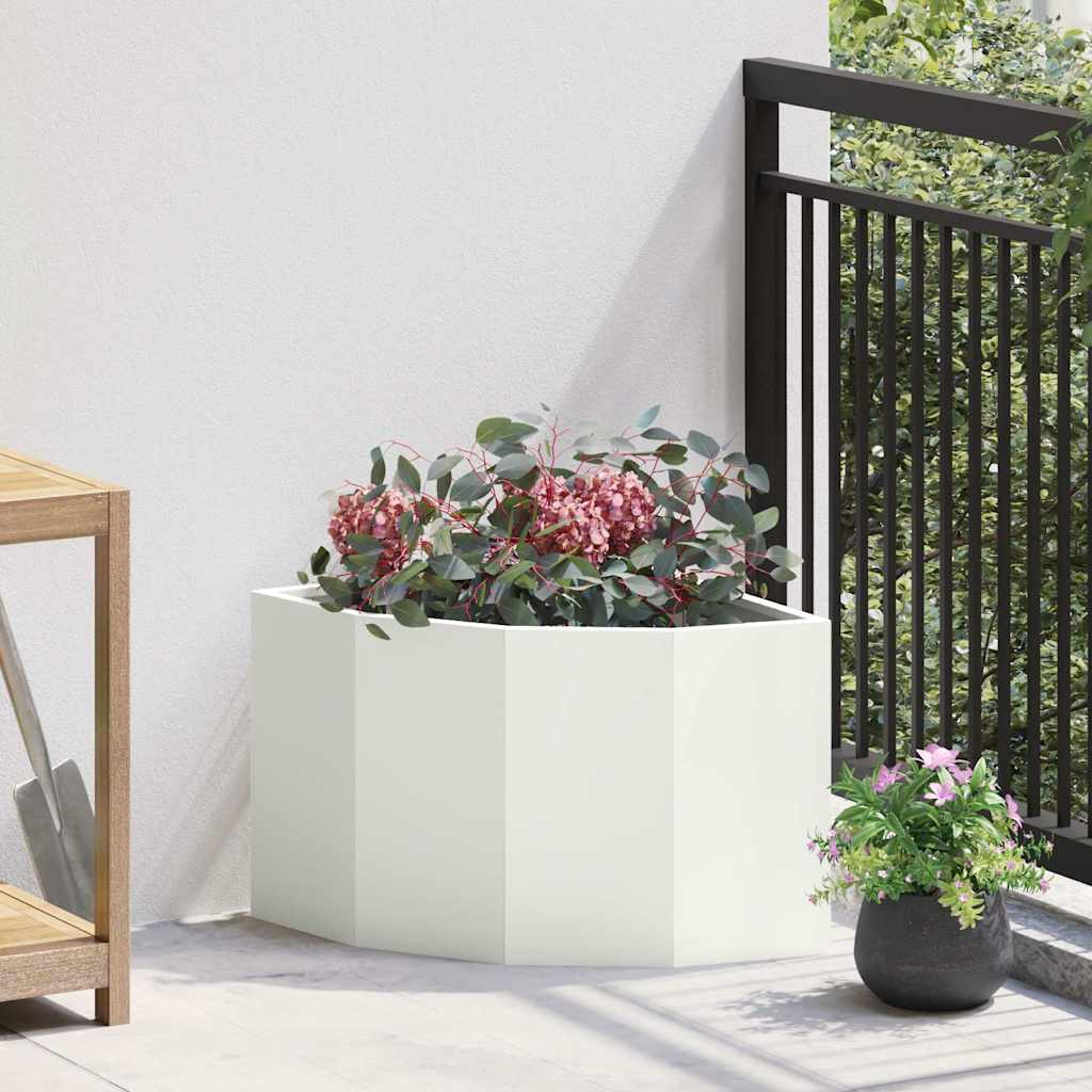 Corner Planter White 45 x 45 x 35 cm Steel