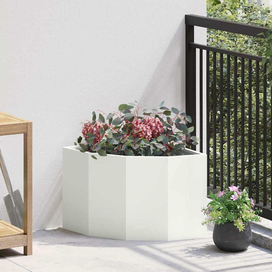 Corner Planter White 45 x 45 x 35 cm Steel