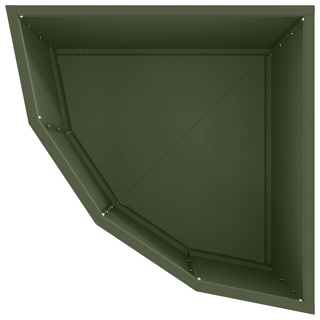 Corner Planter Olive green 45 x 45 x 35 cm Steel