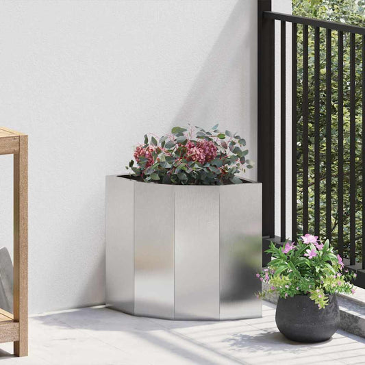 Corner Planter Silver 30 x 30 x 35 cm Stainless steel