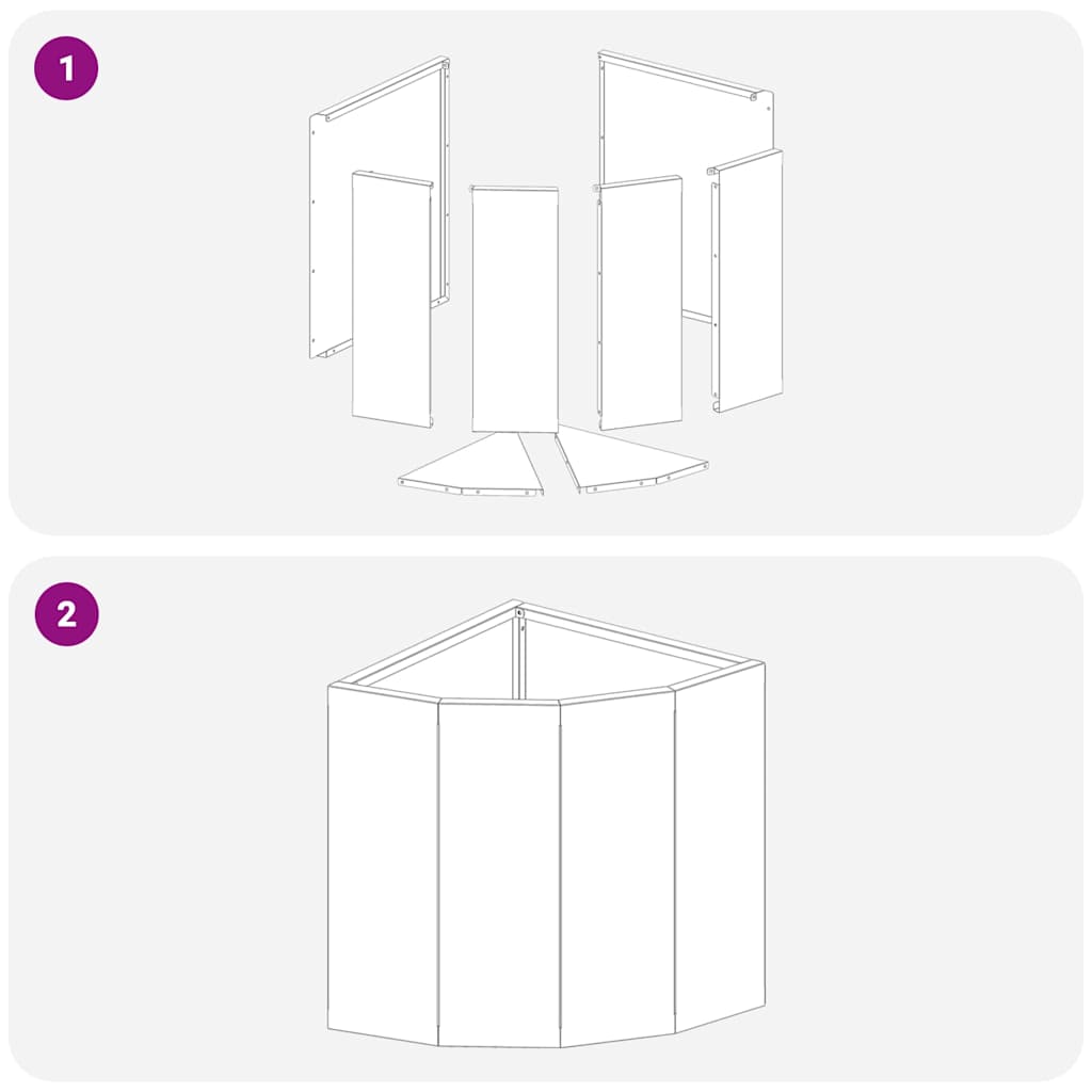 Corner Planter Silver 30 x 30 x 35 cm Galvanised steel