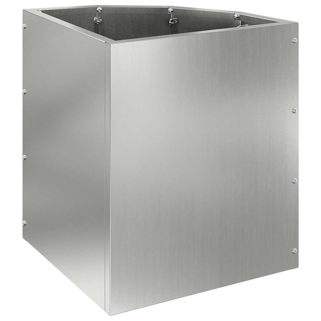 Corner Planter Silver 30 x 30 x 35 cm Galvanised steel