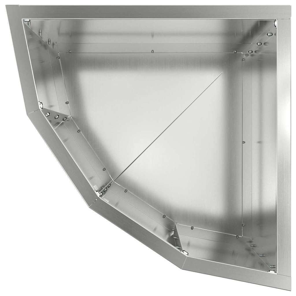 Corner Planter Silver 30 x 30 x 35 cm Galvanised steel