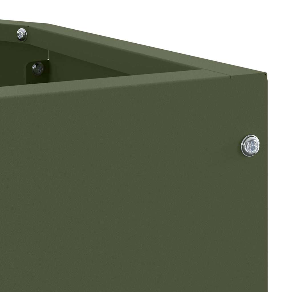 Corner Planter Olive green 45 x 45 x 50 cm Steel