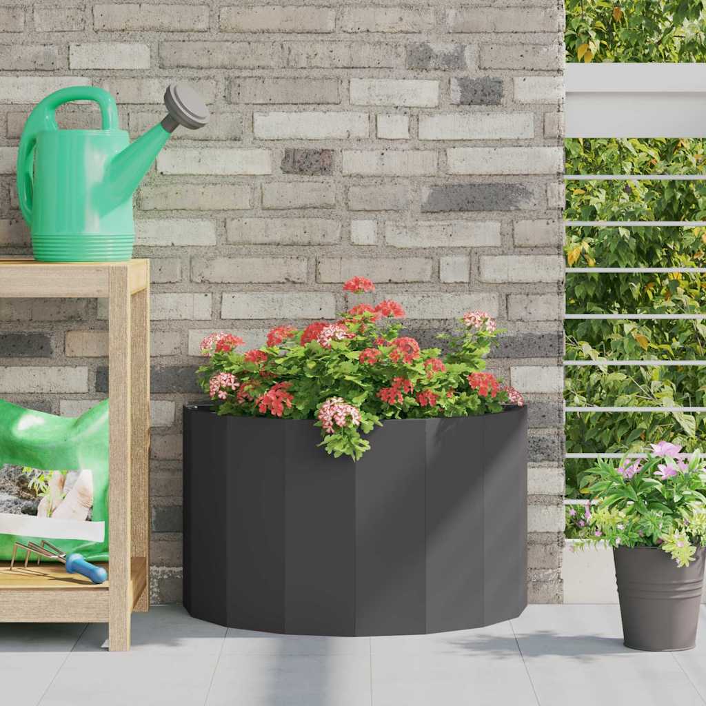 Planter Black 60 x 30 x 35 cm Steel