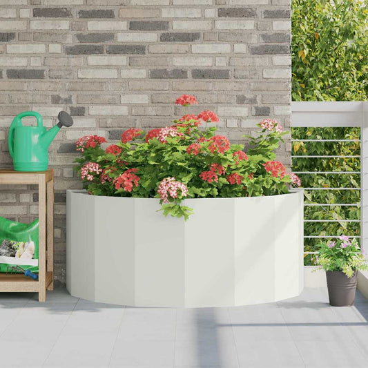 Planter White 120 x 60 x 50 cm Steel