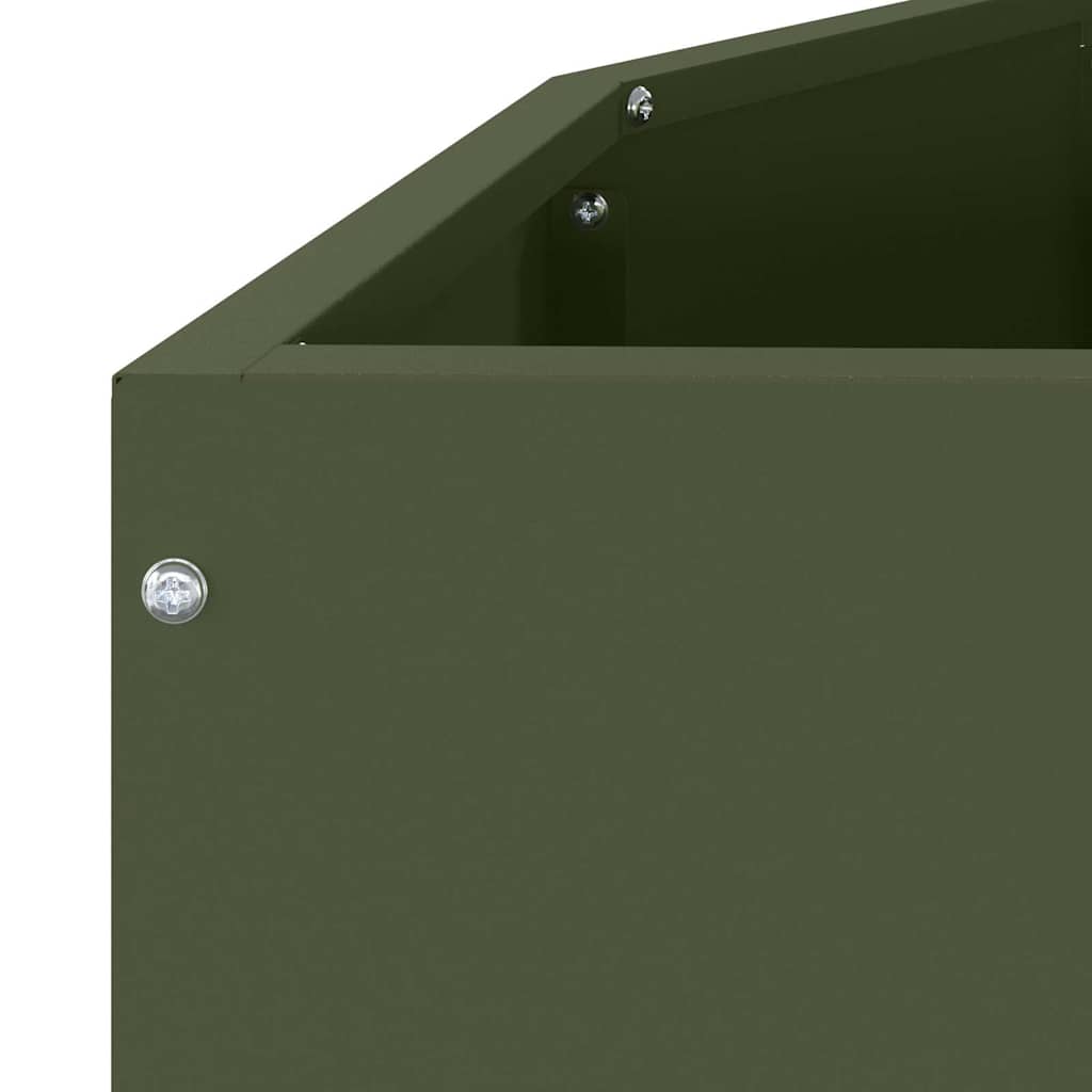 Planter Olive Green 120 x 60 x 50 cm Steel