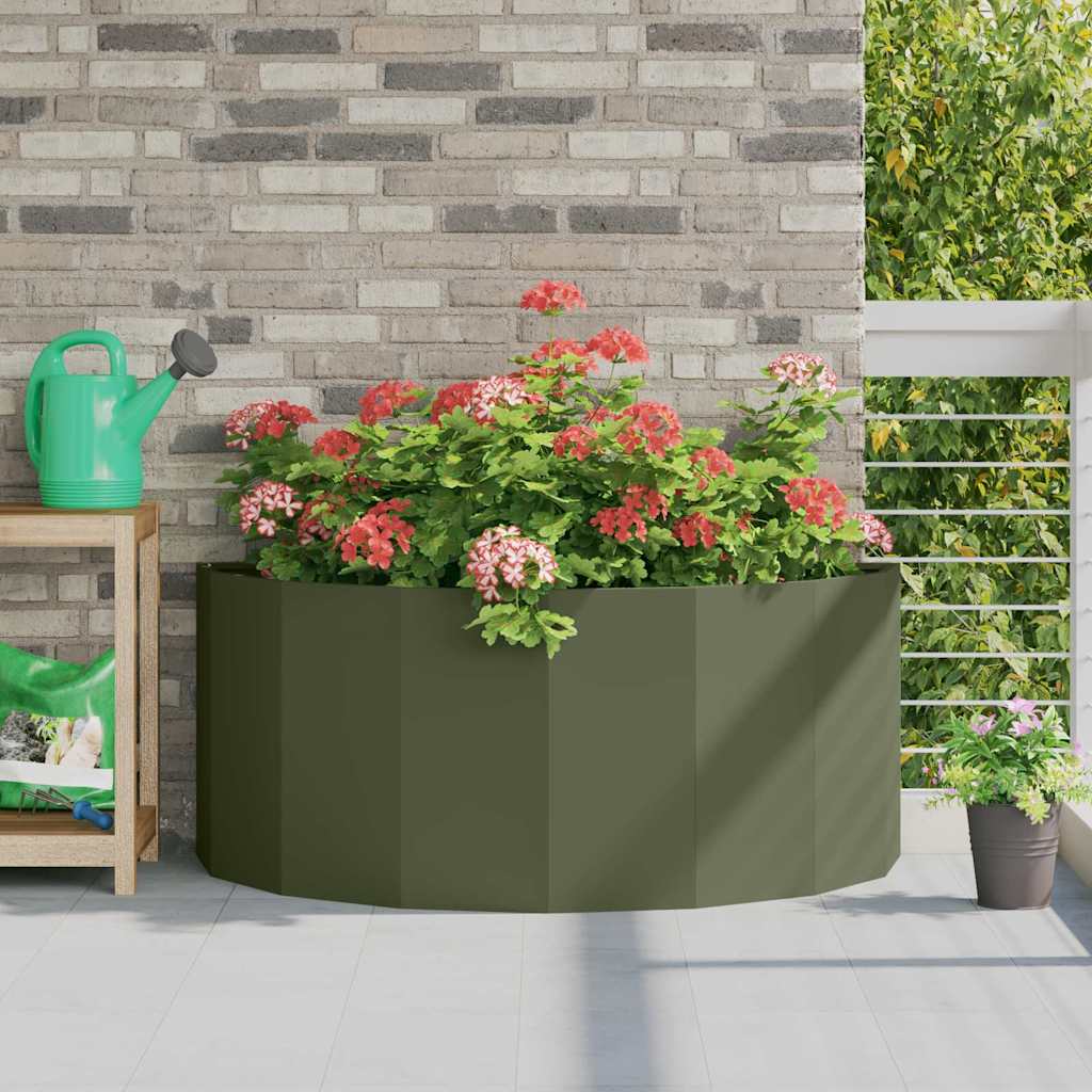 Planter Olive Green 120 x 60 x 50 cm Steel