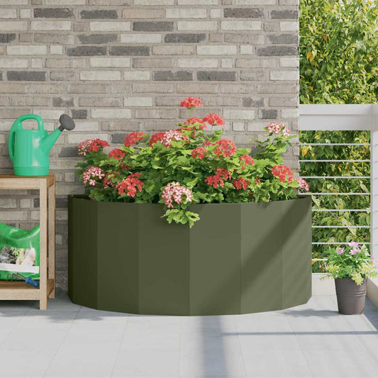 Planter Olive Green 120 x 60 x 50 cm Steel