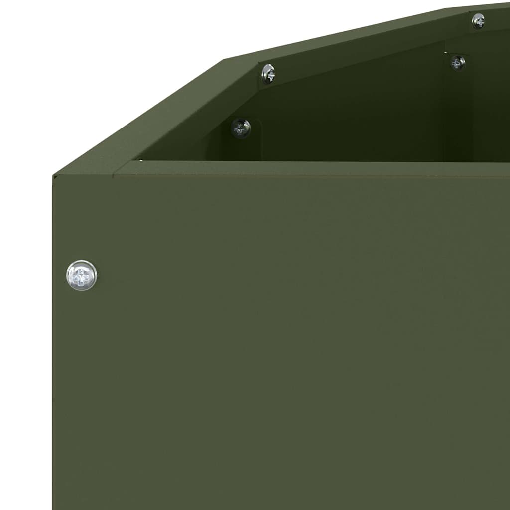 Planter Olive Green 90 x 45 x 50 cm Steel