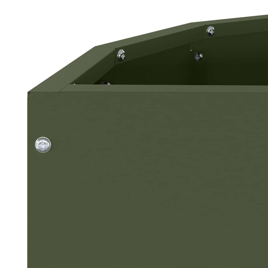 Planter Olive Green 60 x 30 x 50 cm Steel