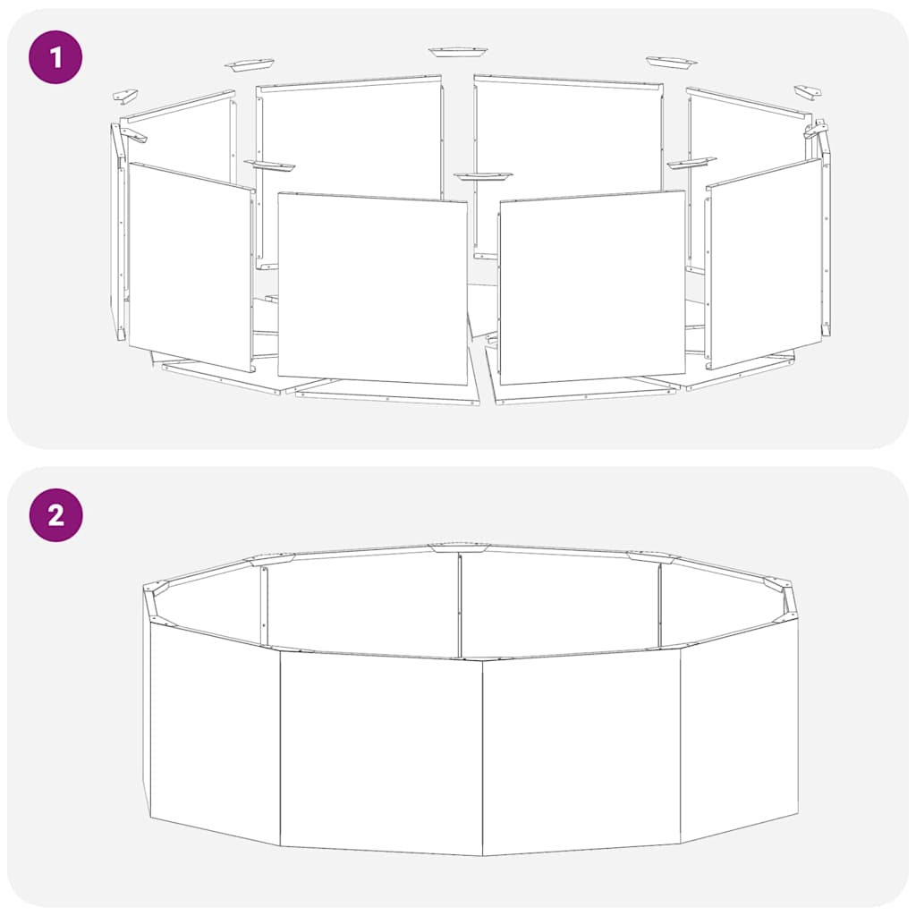 Planter Silver 120 x 120 x 35 cm Galvanised Steel