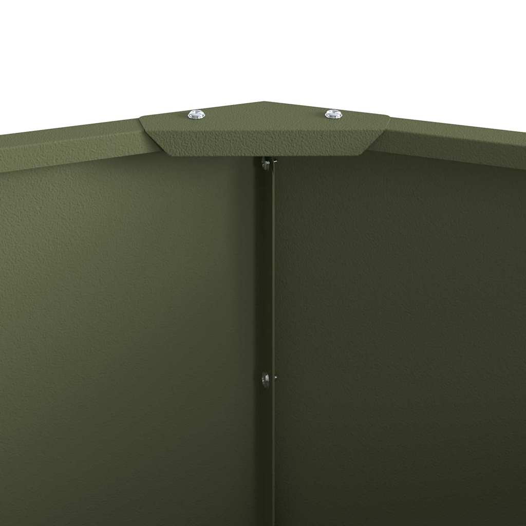 Planter Olive Green 90 x 90 x 35 cm Steel