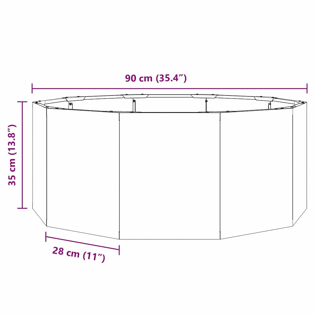 Planter Olive Green 90 x 90 x 35 cm Steel
