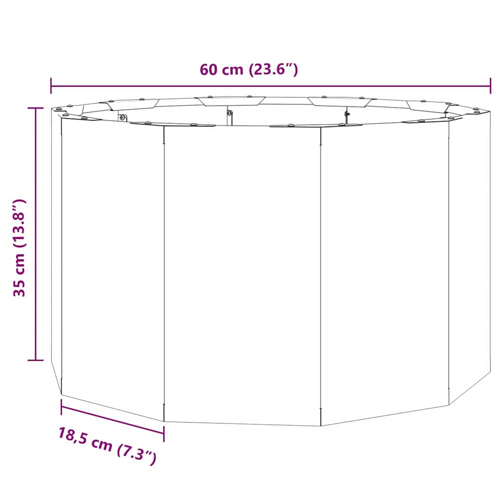 Planter Anthracite 60 x 60 x 35 cm Steel