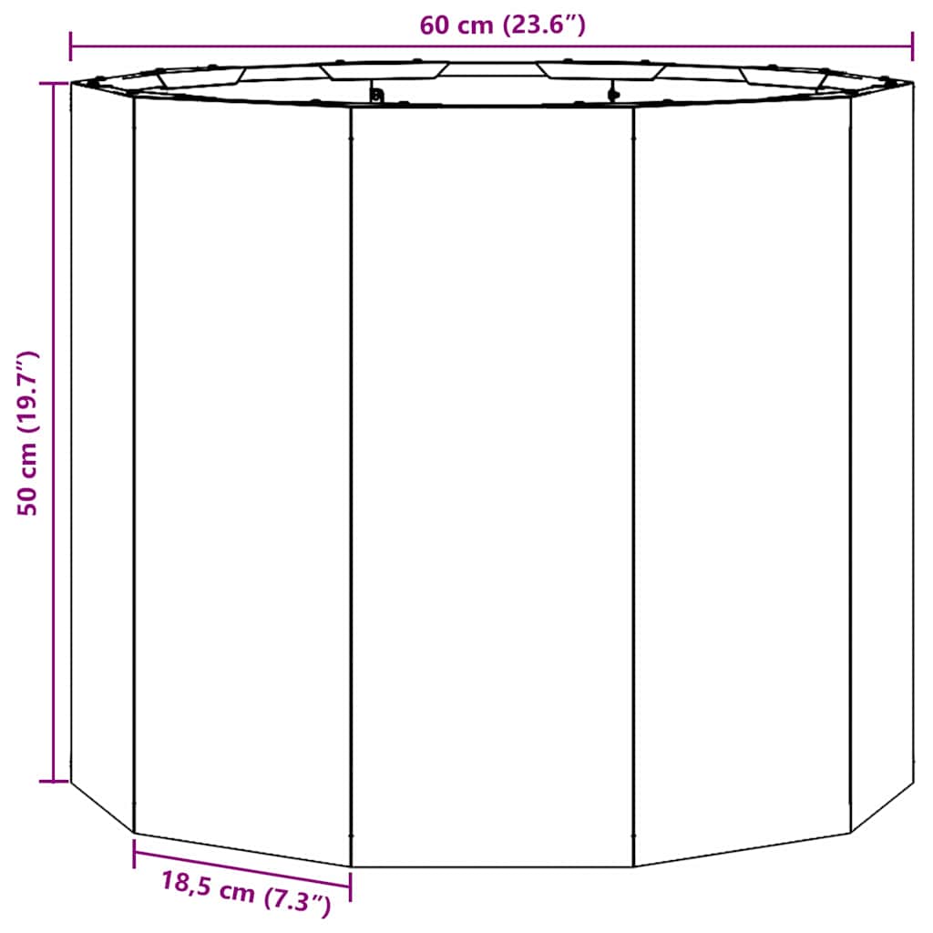 Planter Olive Green 60 x 60 x 50 cm Steel