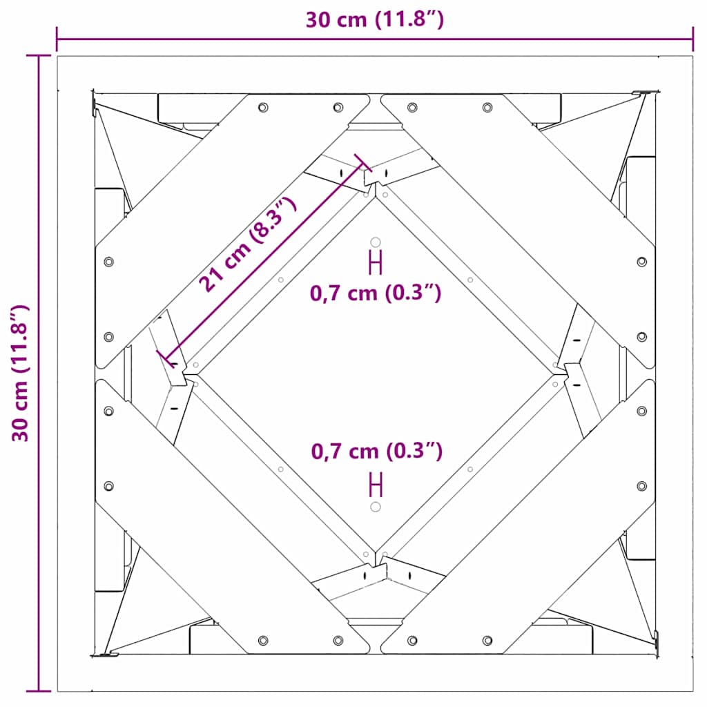 Planter Anthracite 30 x 30 x 75 cm Steel
