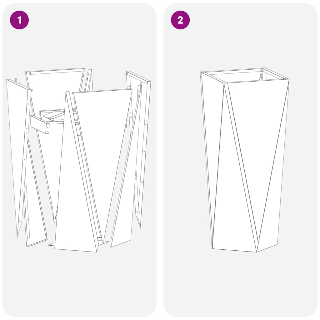Planter 2 pcs Anthracite 30 x 30 x 75 cm Steel