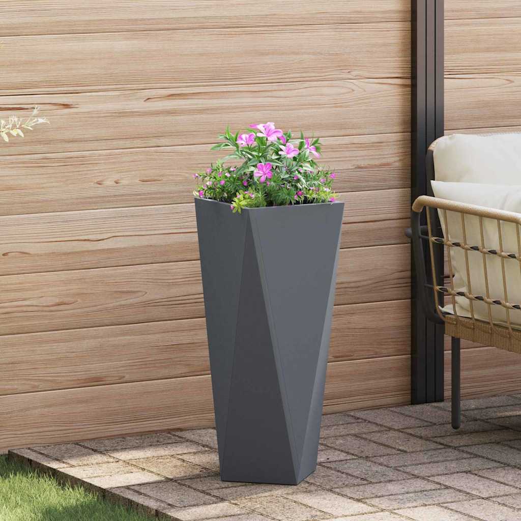 Planter 2 pcs Anthracite 30 x 30 x 75 cm Steel