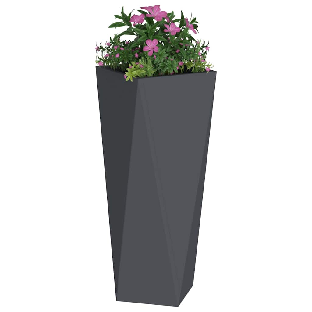 Planter 2 pcs Anthracite 30 x 30 x 75 cm Steel