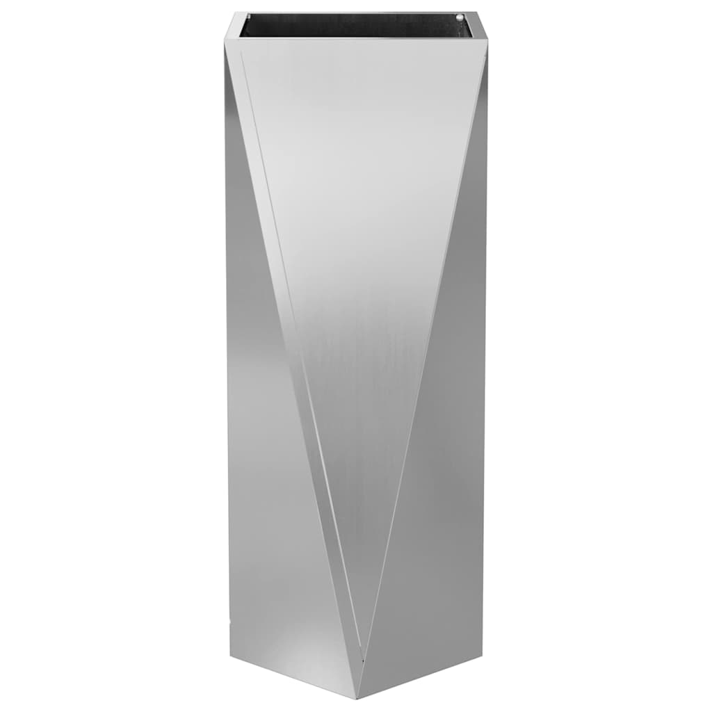 Planter 2 pcs Silver 30 x 30 x 75 cm Galvanised Steel