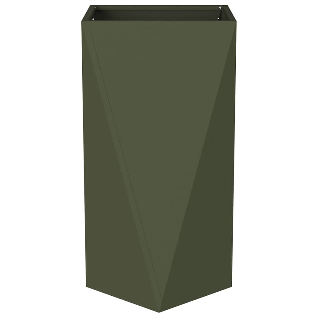 Planter Olive Green 40 x 40 x 75 cm Steel