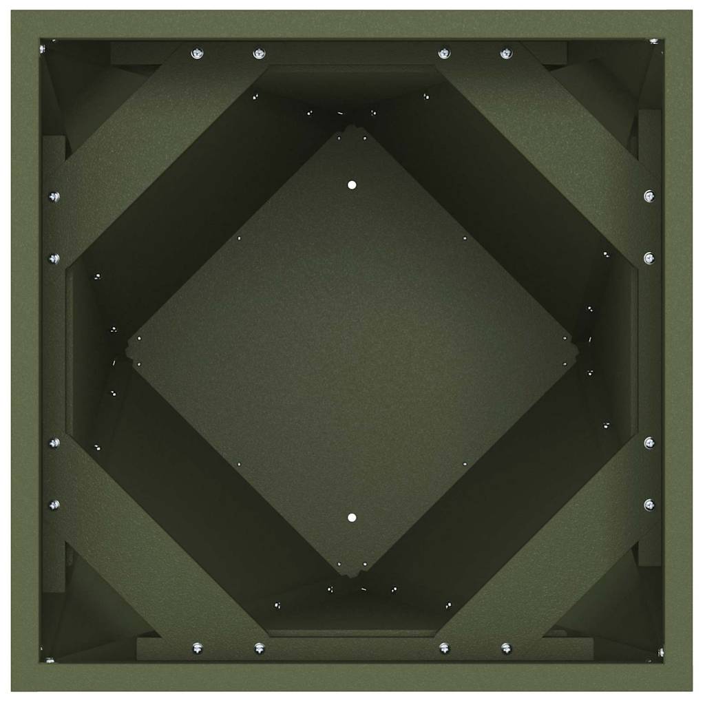 Planter 2 pcs Olive Green 40 x 40 x 75 cm Steel