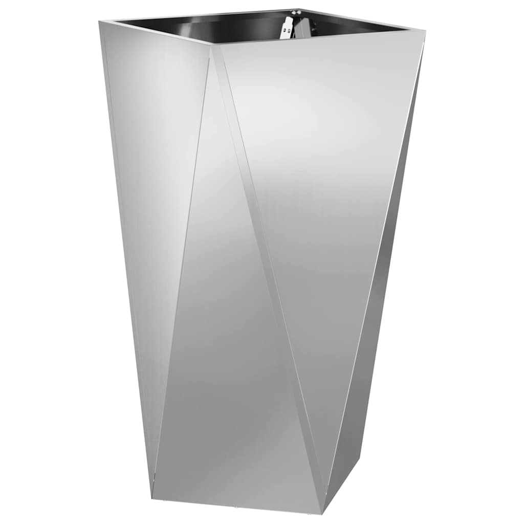 Planter Silver 40 x 40 x 75 cm Galvanised Steel