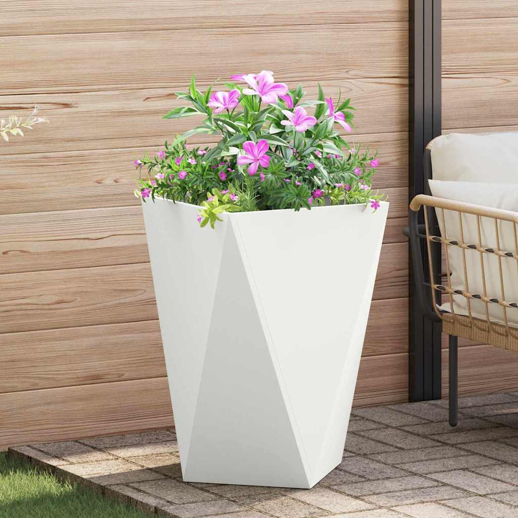 Planter 2 pcs White 50 x 50 x 75 cm Steel